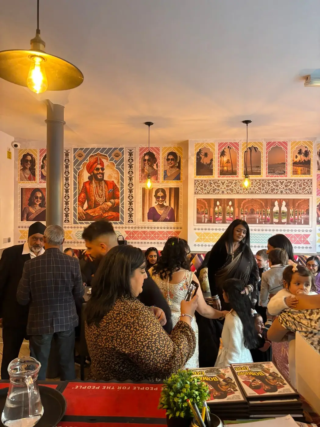 A full dining room on a busy evening at Bombay 2 Goa