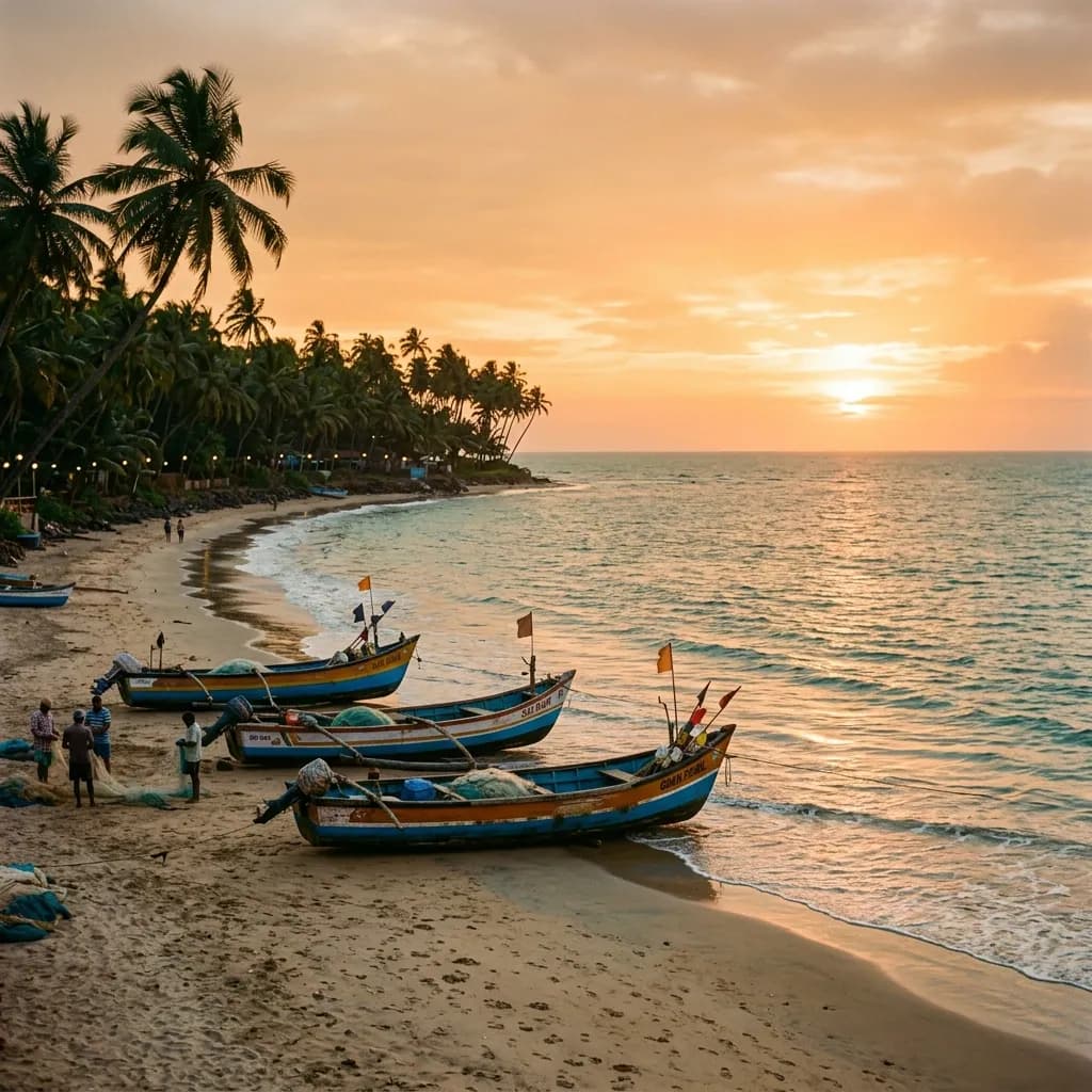 Goa beach at sunset
