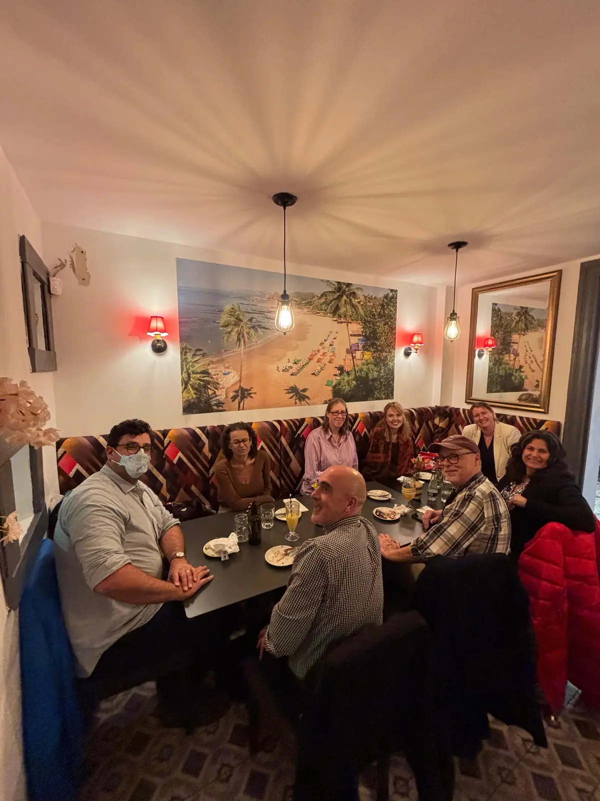 Guests dining together in the Bombay 2 Goa dining room in Headingley